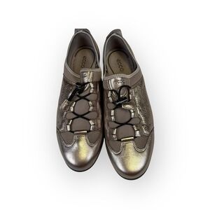 ECCO Women's Metallic Gold Comfort Slip‎ On Sneakers Shoes Size 11 UK 42